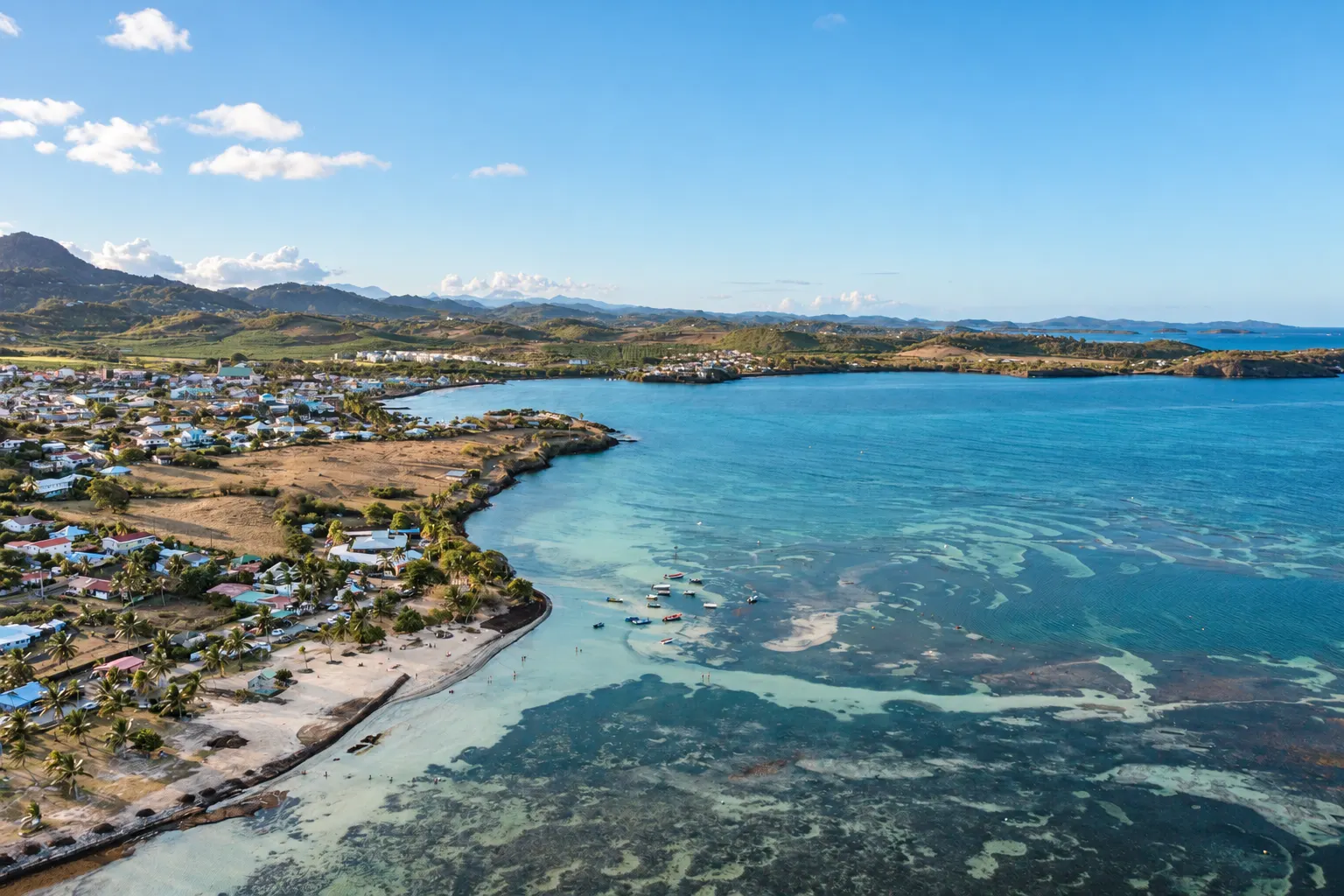 Vue aérienne du lagon de la Pointe Faula et du Vauclin
