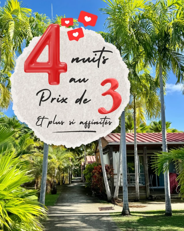 🎉 Ohhh nonnnn... Le week-end de Pâques est COMPLET ! 😱
Mais pas de panique… les Bons Plans sont AVANT et APRÈS 🏝️😎

📣 OFFRE FLASH* jusqu’au mercredi 16 avril !
Pour tout séjour entre le 11 et le 17 avril OU entre le 22 et le 27 avril :

✨ Cottage 5 personnes
➡️ 3 nuits à 450 € + 1 nuit OFFERTE 🎁

✨ Cottage 6 personnes
➡️ 3 nuits à 480 € + 1 nuit OFFERTE 🎁

👉 Et plus si affinités…
🛏️ 4 + 1
🛏️ 5 + 1

⏳ Dépêchez-vous, dispo limitées ! Réservation au 09 88 77 66 66 ou par email à reservation@villagedelapointe.fr

*Offre valable sur tarif flexible & remboursable – non cumulable