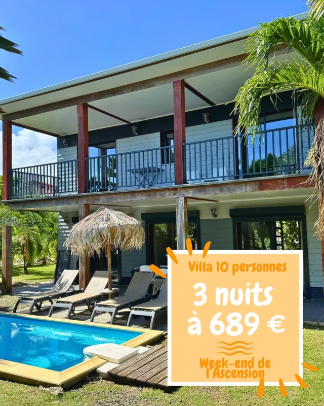 ✨ Week-end de l’Ascension – Offre Villa 10 personnes

Offrez-vous une escapade inoubliable dans une villa d’exception 🌺

🗓️ 3 nuits en villa – du jeudi 29 mai au dimanche 1er juin
💰 689 € seulement pour un séjour de rêve
⚠️ Plus que 3 villas disponibles – ne ratez pas cette occasion !

🕓 Départ tardif offert jusqu’à 16h (pour en profiter jusqu’au bout !)

👉 Vivez le confort, la tranquillité et le charme du Vauclin
En famille ou entre amis, c’est le moment de décrocher et de savourer.

📲 Réservez maintenant sur notre site - lien en bio ou en voyant intéressé en commentaire. 

#WeekEndAscension #OffreSpéciale #VillaMartinique #VacancesDeRêve #SéjourEnFamille #EscapadeEntreAmis #LeVauclin #Martinique #Villa10Personnes #BonPlanVoyage #VacancesCaraïbes #VoyageEnGroupe #MaisonDeVacances #WeekendParfait #OffreLimitée #RéservezMaintenant #EscapadeTropicale #ConfortEtTranquillité #DépaysementGaranti #Farniente